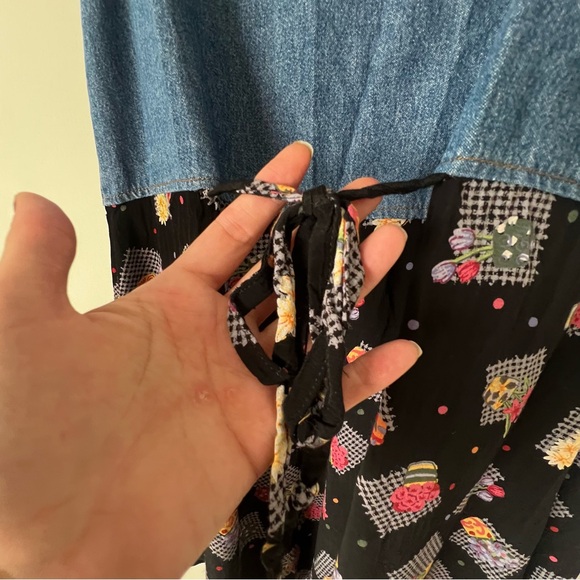 Vintage 90s Cottagecore Denim and Floral Dress by Loco Lindo - Picture 9 of 11